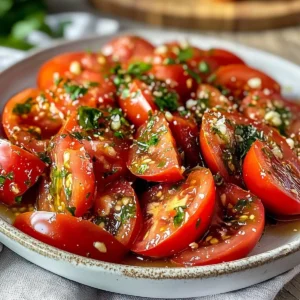 Tomato Garlic Salad Bursting With Flavor