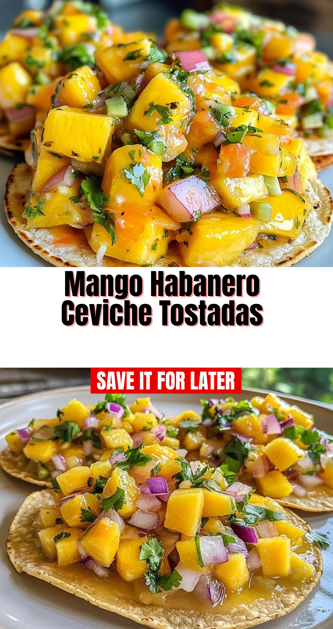 Mango Habanero Ceviche Tostadas